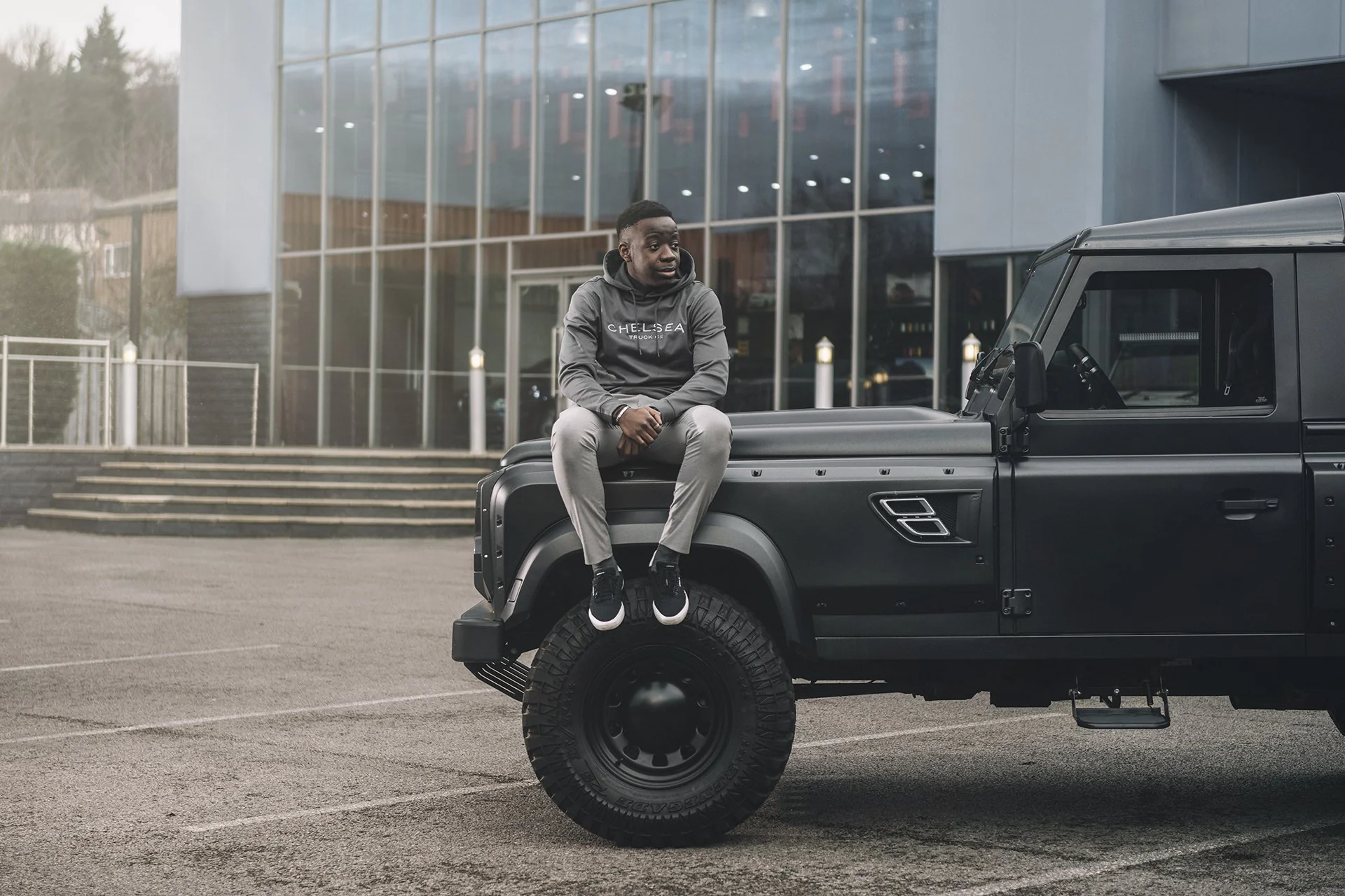 Steel Grey with Silver Embroidery - Chelsea Truck Co Hoodie - Image 5