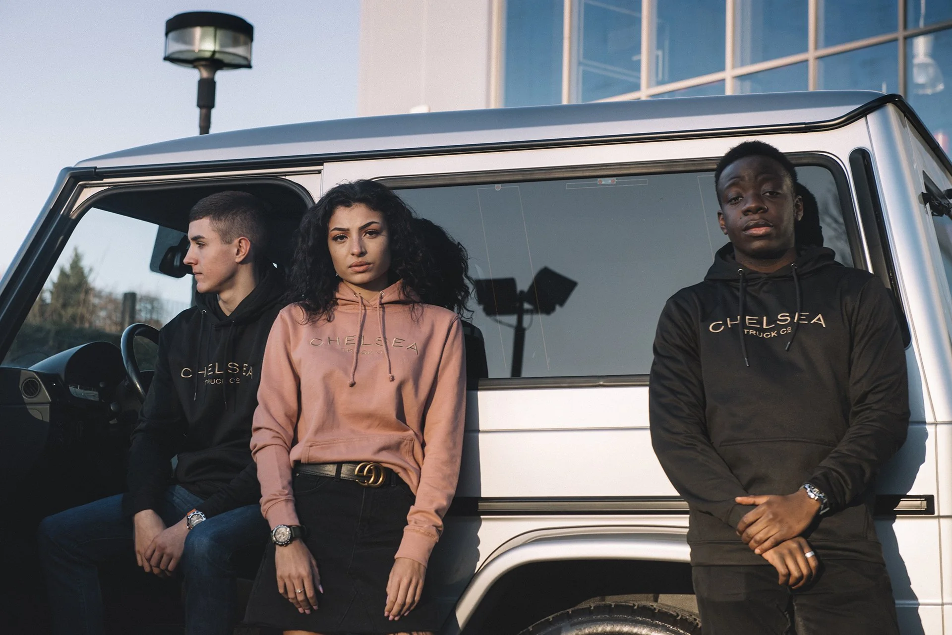 Chelsea Truck Co Hoodie - Dusty Pink with Gold Embroidery - Image 7