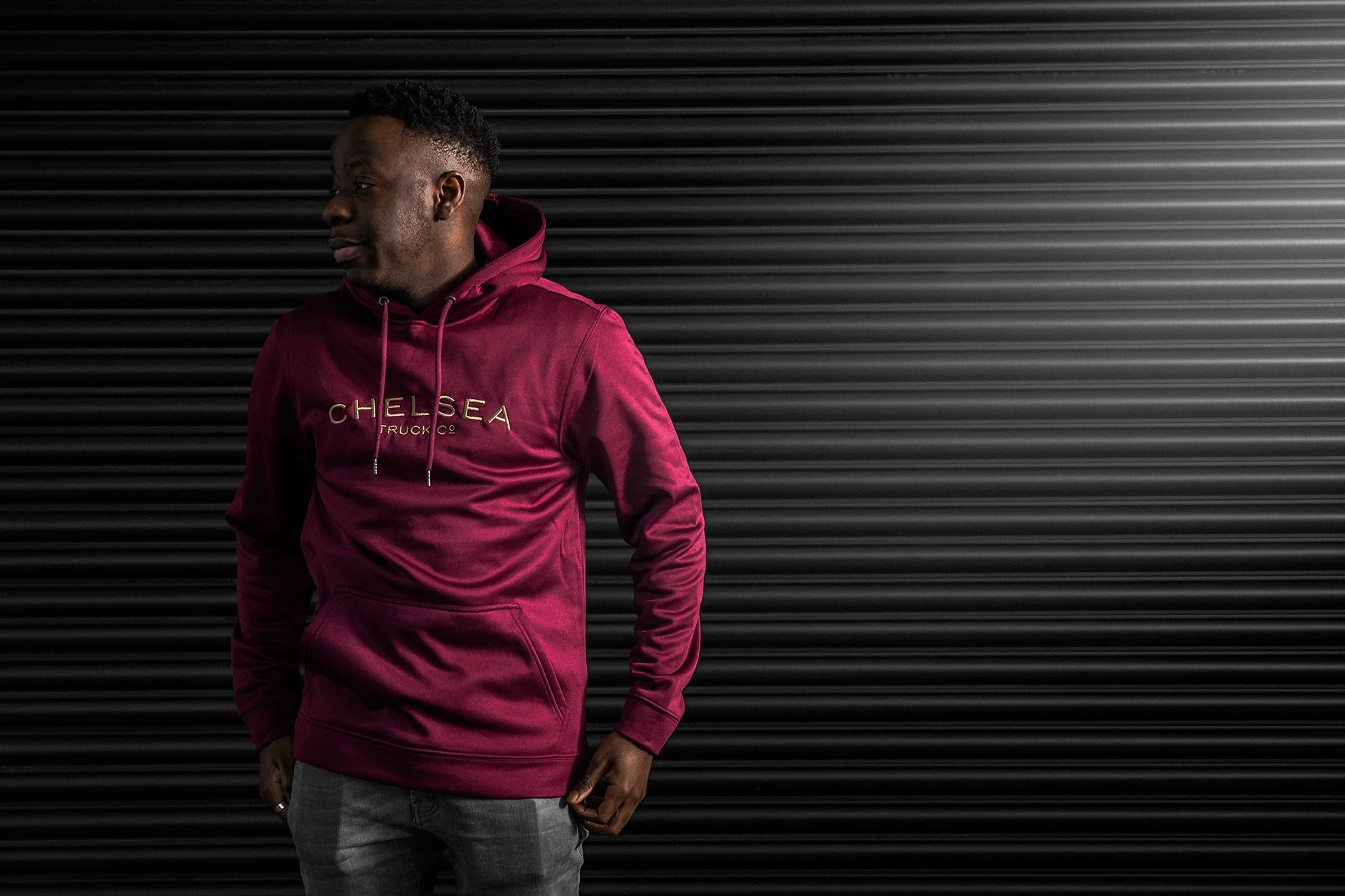 Exclusive Special Edition Chelsea Truck Co Hoodie - Red with Gold Embroidery - Image 3