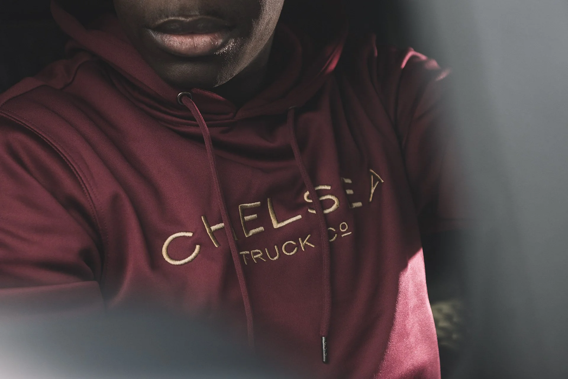 Exclusive Special Edition Chelsea Truck Co Hoodie - Red with Gold Embroidery - Image 4