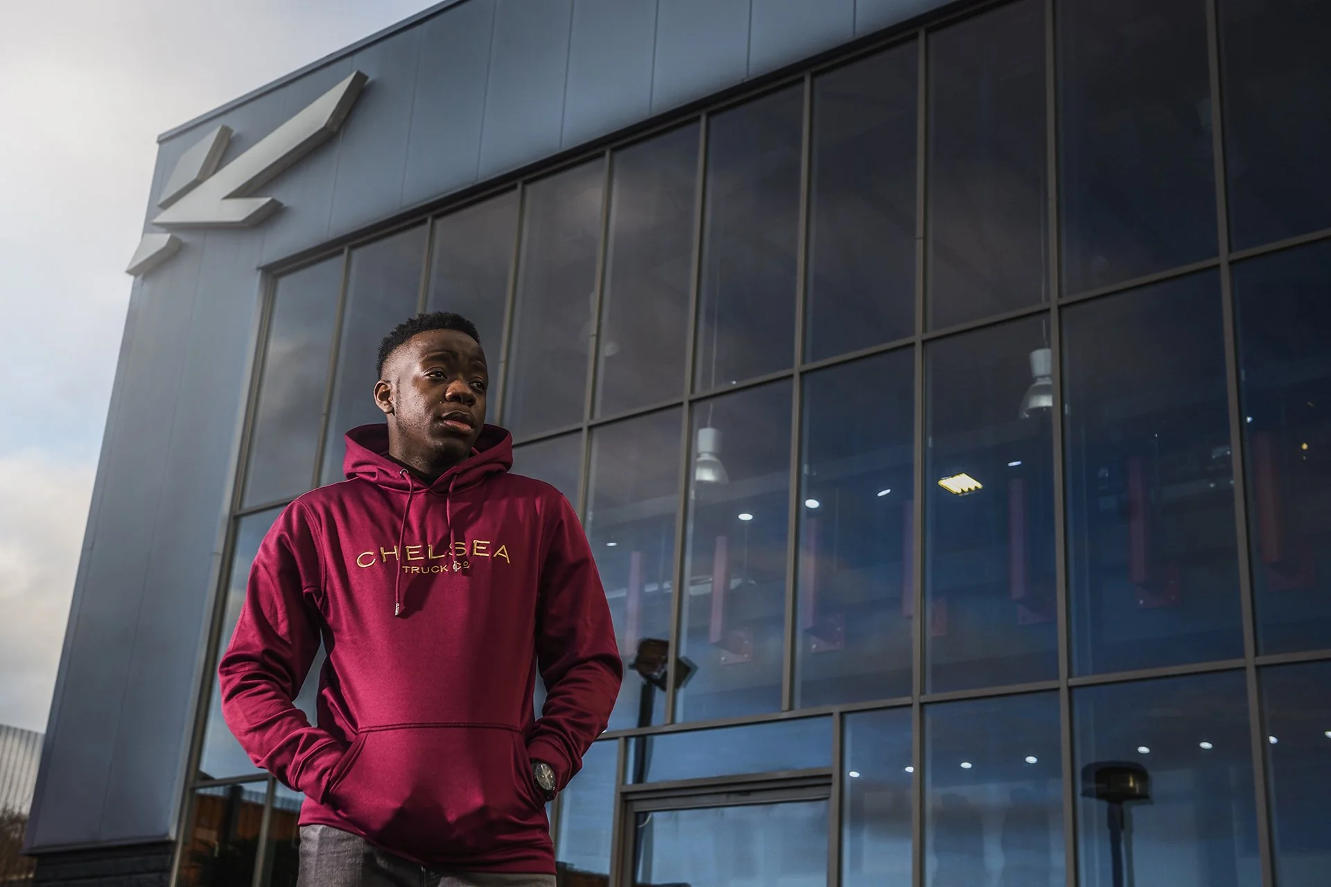 Exclusive Special Edition Chelsea Truck Co Hoodie - Red with Gold Embroidery - Image 5