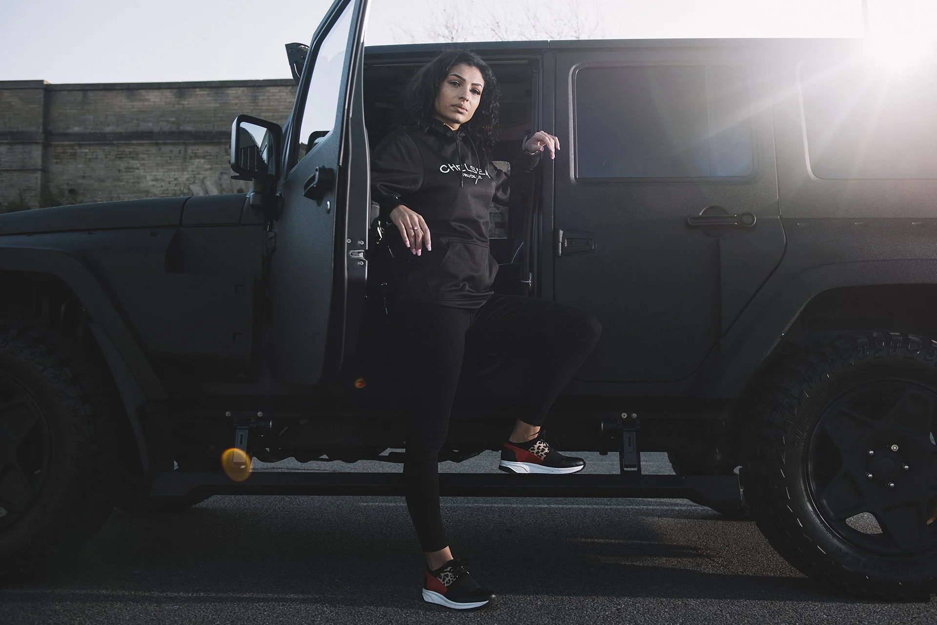 Chelsea Truck's Black with White Embroidery Hoodie - Image 3