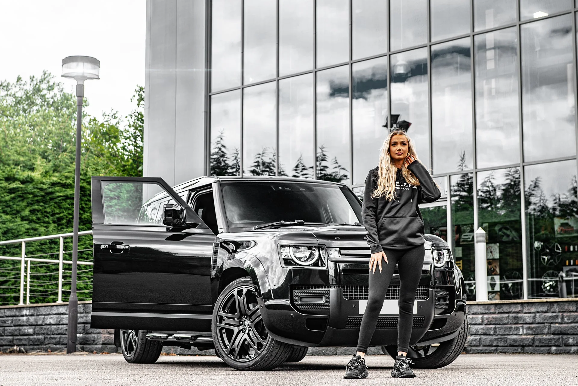 Chelsea Truck's Black with White Embroidery Hoodie - Image 5